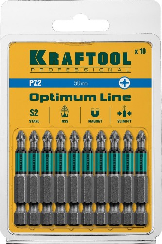 Бита для заворачивания KRAFTOOL Optimum Line PZ2 50 мм, 10 шт. 26124-2-50-10 - изображение 3