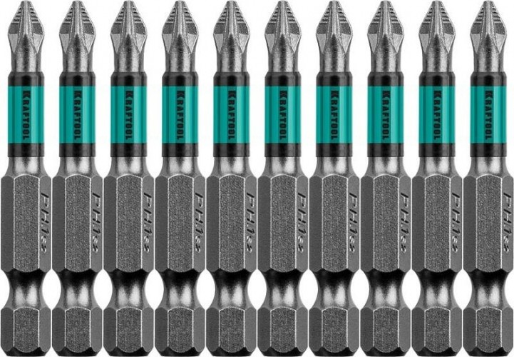 Бита для заворачивания KRAFTOOL PZ1, тип хвостовика E 1/4", 50 мм,10 шт (блистер) 26124-1-50-10 26124-1-50-10 - изображение 2