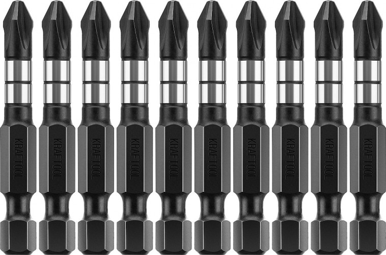 Бита для заворачивания KRAFTOOL Impact Pro PH2 50мм, 10шт. 26191-2-50-S10 - изображение 2