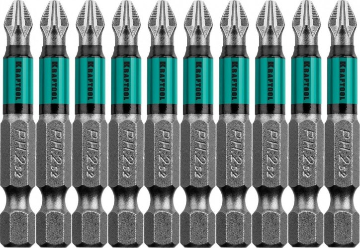 Бита для заворачивания KRAFTOOL Optimum Line PH2 50 мм, 10 шт. 26122-2-50-10