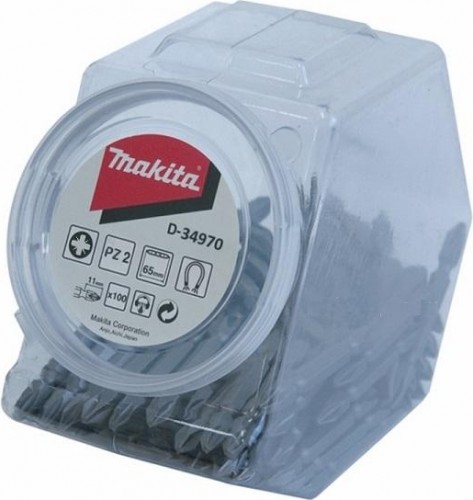 Бита для заворачивания MAKITA D-34970 двусторонняя PZ2, 65 мм, E-form (MZ), 100 шт.