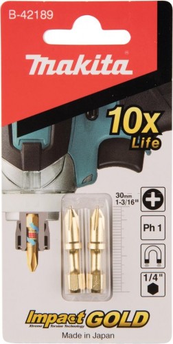 Бита для заворачивания MAKITA B-42189 Impact Gold Shorton PH1, 30 мм, E-form (MZ), 2 шт. - изображение 2