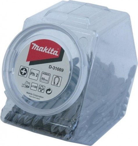 Бита для заворачивания MAKITA D-31669 двусторонняя PH2, 65 мм, E-form (MZ), 100 шт.