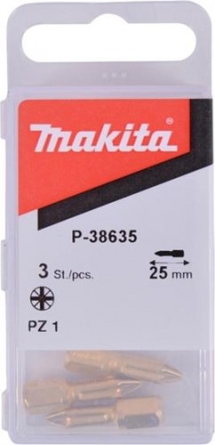 Бита для заворачивания MAKITA P-38635 алмазная PZ1, 25 мм, C-form, 3 шт. - изображение 2
