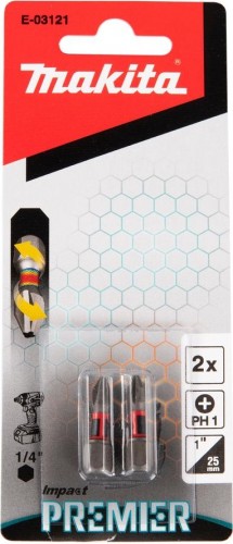 Бита для заворачивания MAKITA E-03121 Impact Premier PH1, 25 мм, C-form, 2 шт. - изображение 2