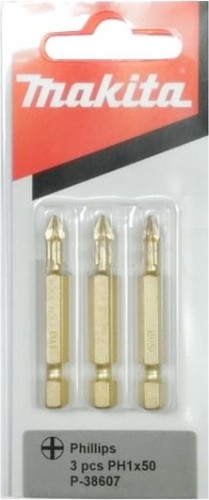 Бита для заворачивания MAKITA P-38607 алмазная PH1, 50 мм, C-form, 3 шт. - изображение 2