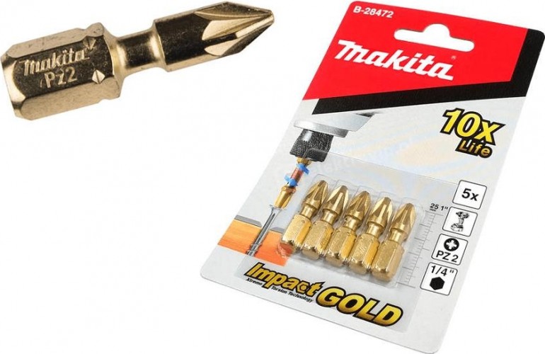 Бита для заворачивания MAKITA B-28472 Impact Gold PZ2, 25 мм, C-form, 5 шт. - изображение 2
