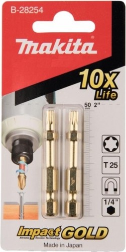 Бита для заворачивания MAKITA B-28254 Impact Gold T25, 50 мм, E-form (MZ), 2 шт.