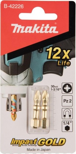 Бита для заворачивания MAKITA B-42226 Impact Gold Shorton Double Torsion PZ2, 30 мм, E-f - изображение 2