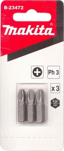 Бита для заворачивания MAKITA B-23472 PH3, 25 мм, C-form, 3 шт.