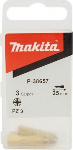Бита для заворачивания MAKITA P-38657 алмазная PZ3, 25 мм, C-form, 3 шт. - изображение 2