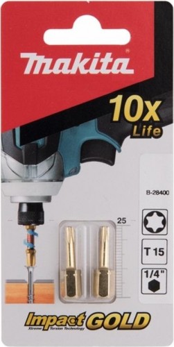 Бита для заворачивания MAKITA B-28400 Impact Gold T15, 25 мм, C-form, 2 шт. - изображение 2
