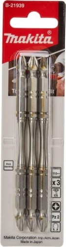 Бита для заворачивания MAKITA B-21939 двустороняя Silver Torsion PZ2, 110 мм, E-form (MZ - изображение 2