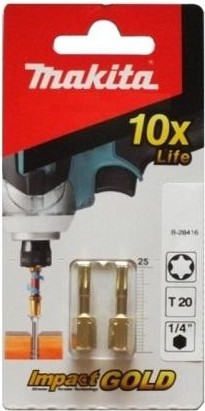 Бита для заворачивания MAKITA B-28416 Impact Gold T20, 25 мм, C-form, 2 шт. - изображение 2