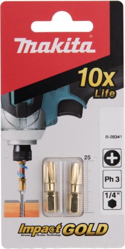 Бита для заворачивания MAKITA B-28341 Impact Gold PH3, 25 мм, C-form, 2 шт. - изображение 2