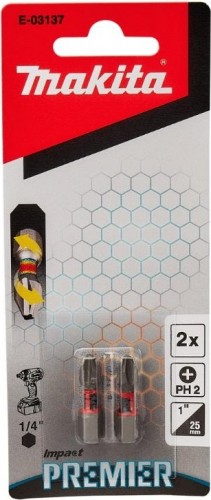 Бита для заворачивания MAKITA E-03137 Impact Premier PH2, 25 мм, C-form, 2 шт. - изображение 2