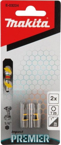 Бита для заворачивания MAKITA E-03224 Impact Premier T25, 25 мм, C-form, 2 шт. - изображение 2