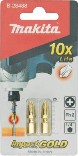 Бита для заворачивания MAKITA B-28488 Impact Gold Grip wood PH2, 25 мм, C-form, 2 шт. - изображение 3