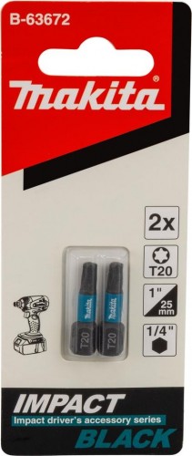 Бита для заворачивания MAKITA B-63672 Impact Black T20, 25 мм, C-form, 2 шт. - изображение 2