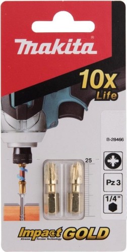 Бита для заворачивания MAKITA B-28466 Impact Gold PZ3, 25 мм, C-form, 2 шт. - изображение 2