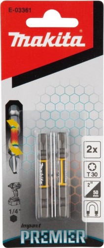 Бита для заворачивания MAKITA E-03361 Impact Premier T30, 50 мм, E-form (MZ), 2 шт. - изображение 3