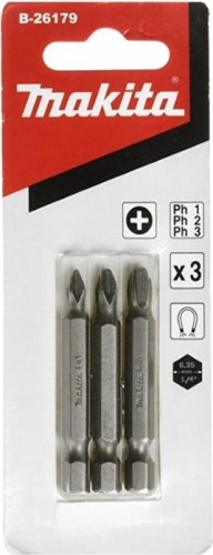 Бита для заворачивания MAKITA B-26179 PH1/PH2/PH3, 50 мм, E-form (MZ), 3 шт.