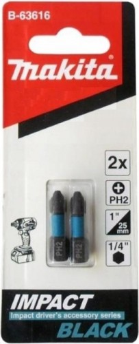 Бита для заворачивания MAKITA B-63616 Impact PH2, 25 мм, C-form, 2 шт.