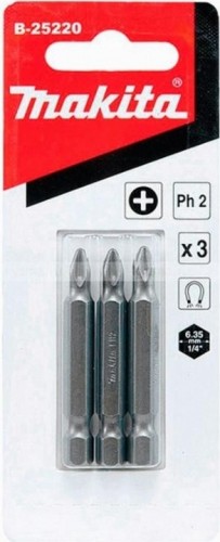 Бита для заворачивания MAKITA B-25220 PH2, 50 мм, E-form(MZ), 3 шт.