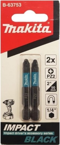 Бита для заворачивания MAKITA B-63753 Impact PZ2, 50 мм, Е-form (MZ), 2 шт.