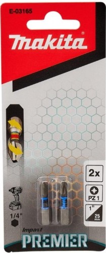 Бита для заворачивания MAKITA E-03165 Impact Premier PZ1, 25 мм, C-form, 2 шт. - изображение 2
