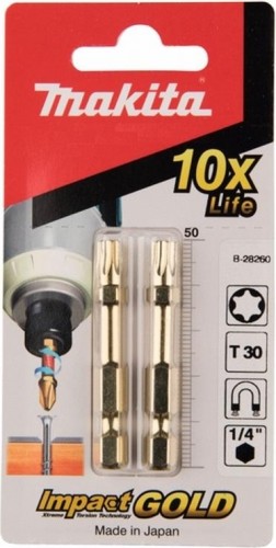 Бита для заворачивания MAKITA B-28260 Impact Gold T30, 50 мм, E-form (MZ), 2 шт. - изображение 2