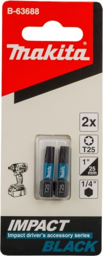 Бита для заворачивания MAKITA B-63688 Impact Black T25, 25 мм, C-form, 2 шт. - изображение 2