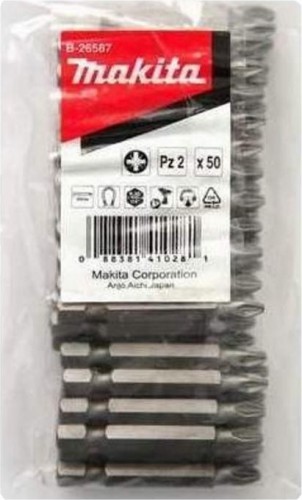 Бита для заворачивания MAKITA B-26587 PZ2, 50 мм, E-form (MZ), 50 шт.
