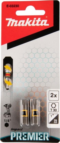 Бита для заворачивания MAKITA E-03230 Impact Premier T30, 25 мм, C-form, 2 шт. - изображение 2