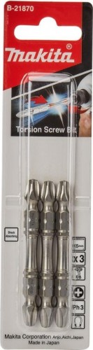 Бита для заворачивания MAKITA B-21870 двусторонняя Silver Torsion PH3, 65 мм, E-form (MZ - изображение 3