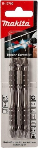 Бита для заворачивания MAKITA B-12790 двустороняя Silver Torsion PZ2, 85 мм, E-form (MZ) - изображение 2