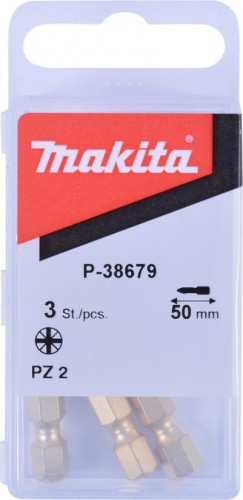 Бита для заворачивания MAKITA P-38679 алмазная PZ2, 50 мм, C-form, 3 шт. - изображение 2