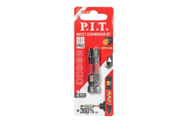 Бита для заворачивания P.I.T. ударная H3x50 мм 2 шт. ASDR01-50H3 - изображение 3