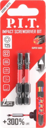 Бита для заворачивания P.I.T. ударная T25x50 мм 2 шт. ASDR01-50T25 - изображение 2