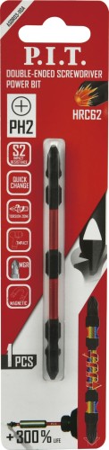Бита для заворачивания P.I.T. двусторонняя PH2-PH2x110 мм ASDR03-110A - изображение 2