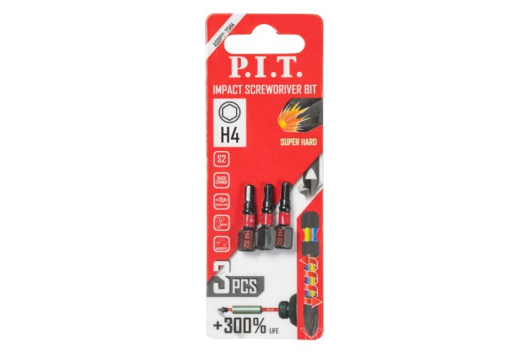 Бита для заворачивания P.I.T. ударная H4x25 мм 3 шт. ASDR01-25H4 - изображение 3