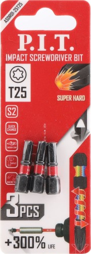 Бита для заворачивания P.I.T. ударная T25x25 мм 3 шт. ASDR01-25T25 - изображение 3