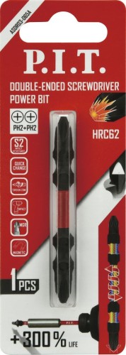 Бита для заворачивания P.I.T. двусторонняя PH2-PH2x65 мм ASDR03-065A - изображение 2