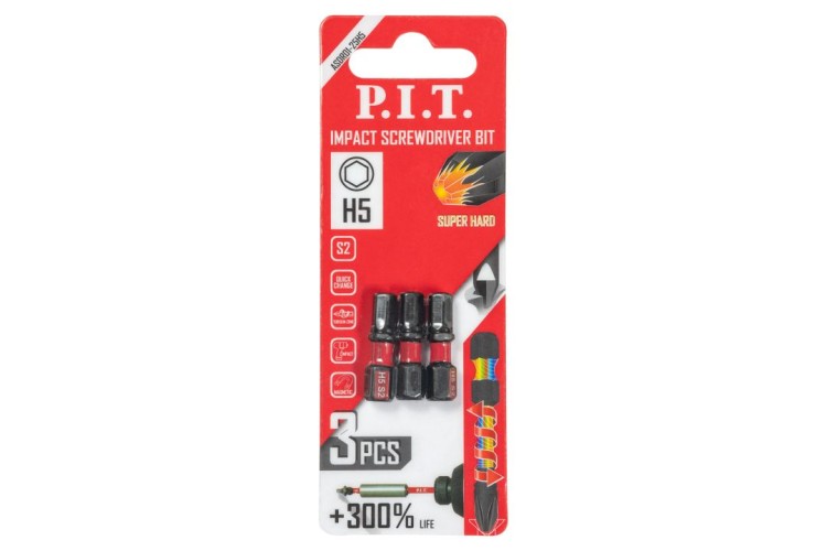 Бита для заворачивания P.I.T. ударная H4x50 мм 2 шт. ASDR01-50H4 - изображение 3