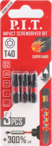 Бита для заворачивания P.I.T. ударная T40x25 мм 3 шт. ASDR01-25T40 - изображение 4