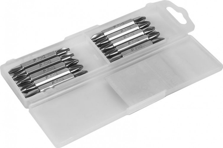 Бита для заворачивания ПРАКТИКА "Профи" двусторонняя PH-2 / PH-2х50мм отверточная (10шт) 036-803