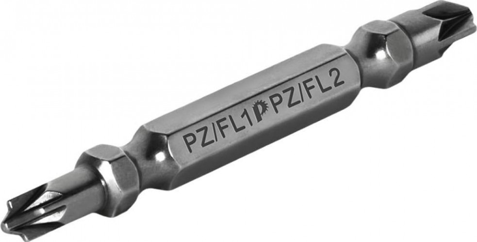 Бита для заворачивания ПРАКТИКА "Профи" двусторонняя PZ/FL1-PZ/FL2х65мм отверточная (2шт) 906-821 - изображение 4
