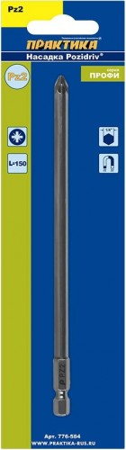 Бита для заворачивания ПРАКТИКА "Профи" PZ-2х150мм отверточная 776-584 - изображение 2