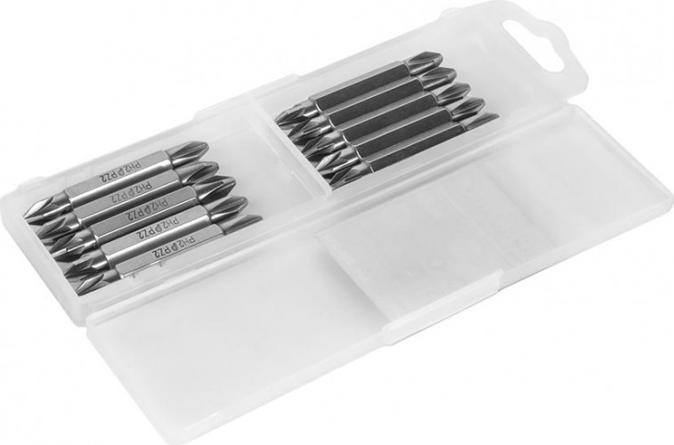 Бита для заворачивания ПРАКТИКА "Профи" двусторонняя PH-2 / PZ-2х50мм отверточная (10шт) 036-810