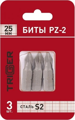 Бита для заворачивания TRIGGER 84964 ПРОФИ PZ-2 25мм (3шт.) тов-128285